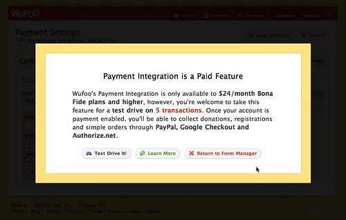 Test Drive Payment Integration