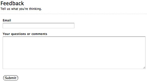 Feedback Form with Hidden Field