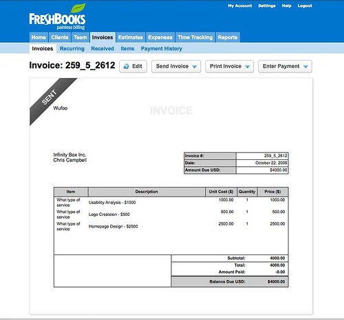 Wufoo + Freshbooks!
