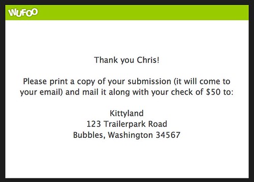 Special Message for Pay by Check Submissions