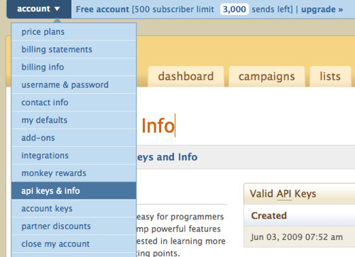 MailChimp API Key