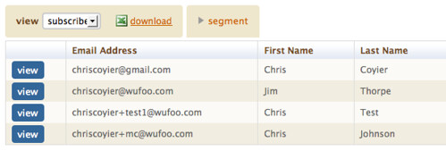 MailChimp List Members