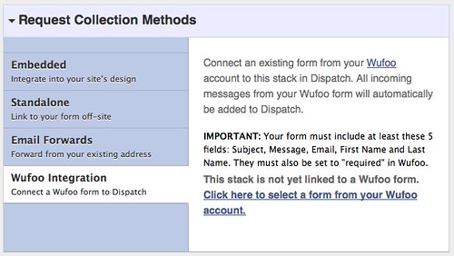 Dispatch / Wufoo Integration