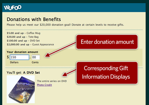 Donations with Benefits Form