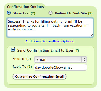 Custom Confirmation